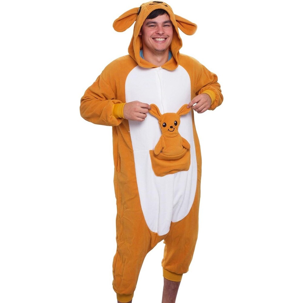 Kangaroo Plush One Piece Cosplay Suit for Adults Large (read)